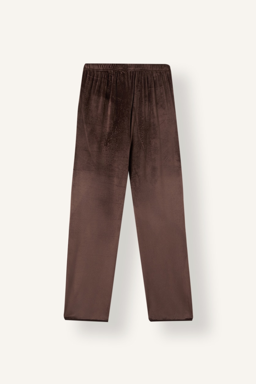 Kadın Kahve Regular Fit Velur Pijama Takımı