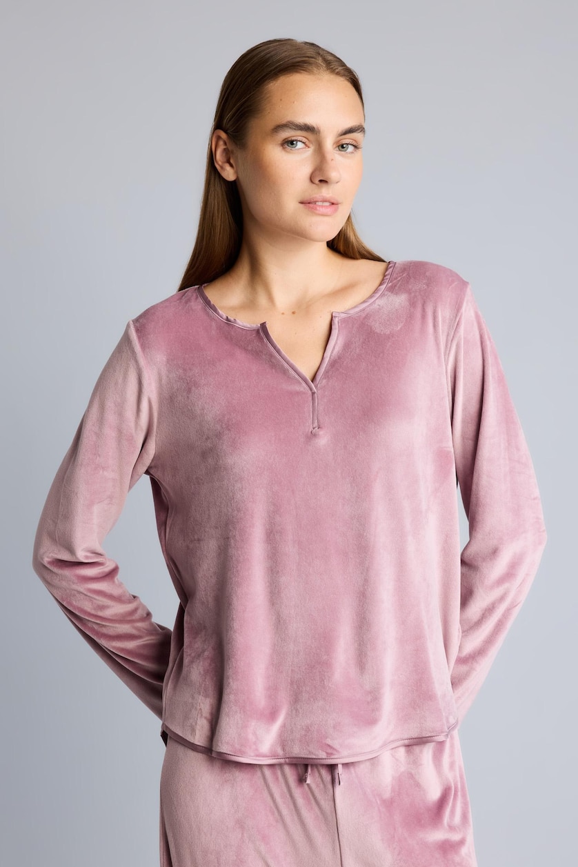 Kadın Gülkurusu Regular Fit Velur Pijama Takımı