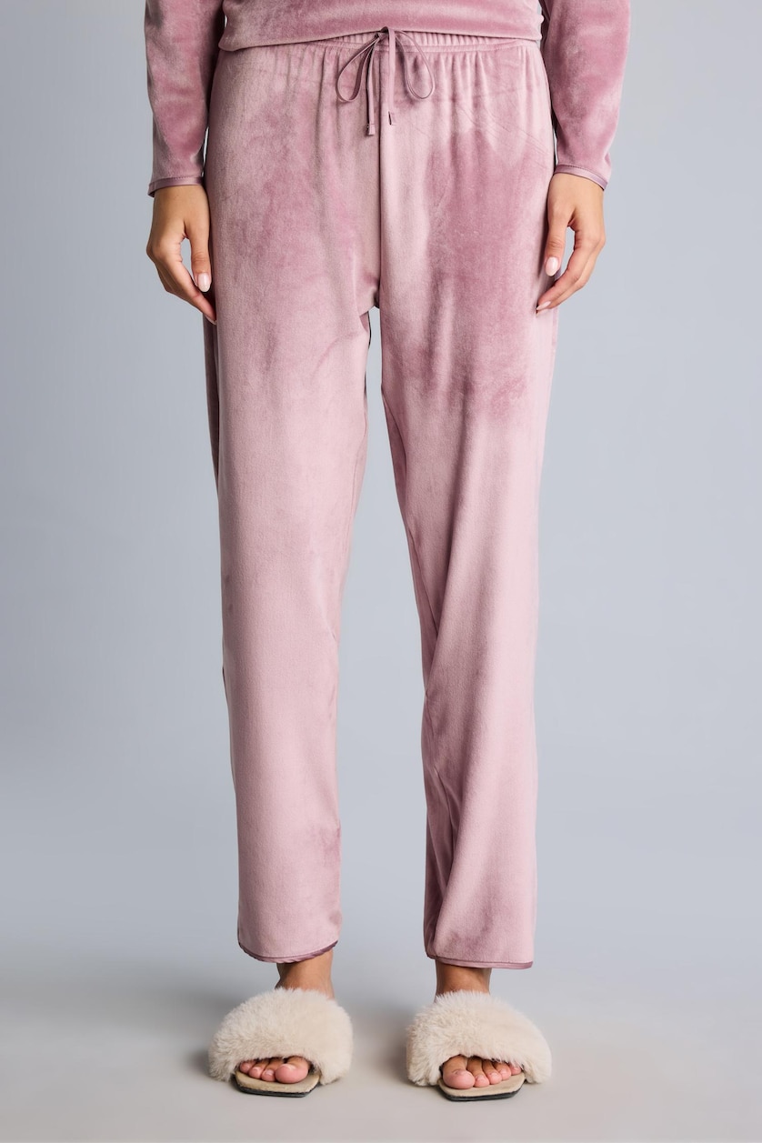 Kadın Gülkurusu Regular Fit Velur Pijama Takımı