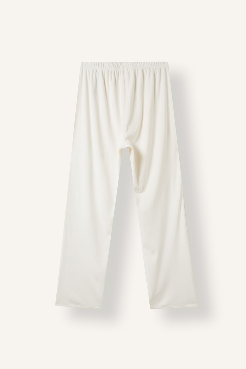 Kadın Ekru Regular Fit Velur Pijama Takımı