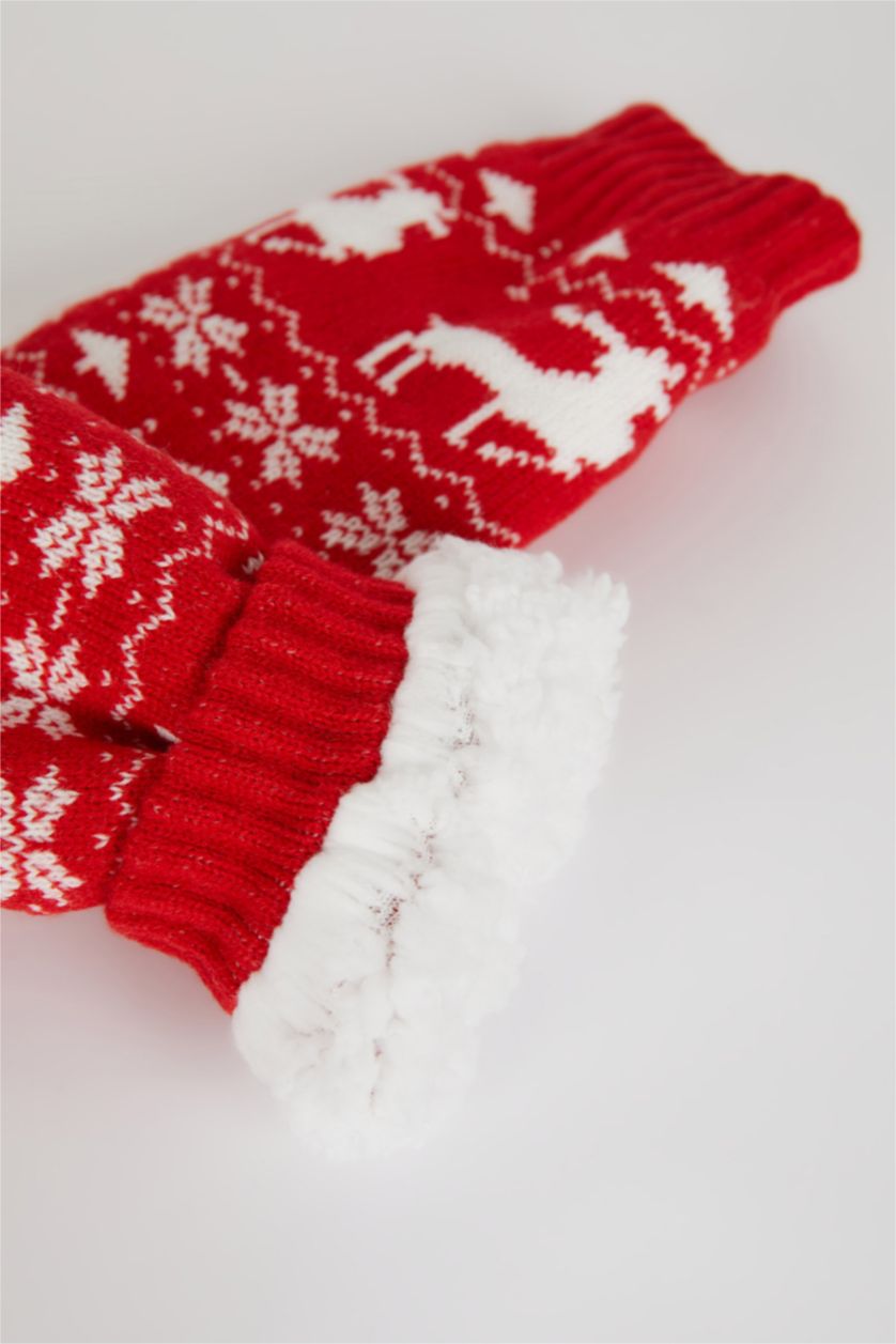 WOMAN Red Cotton Long sock