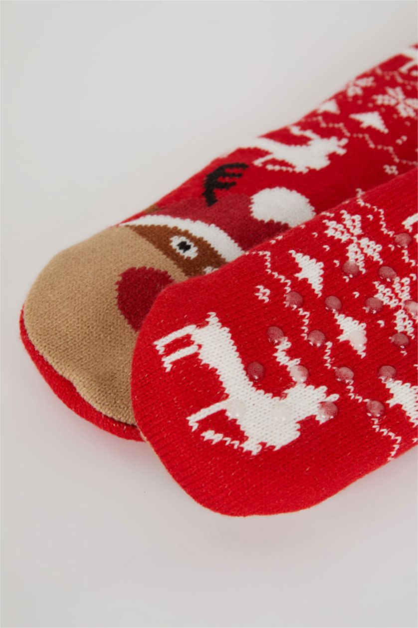 WOMAN Red Cotton Long sock