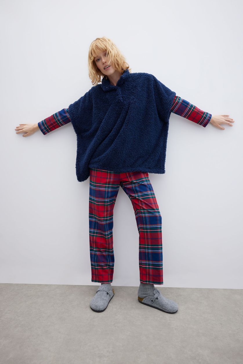 حريمي كحلي روب نوم اوفر سايز بياقة مدورة من Fall In Love