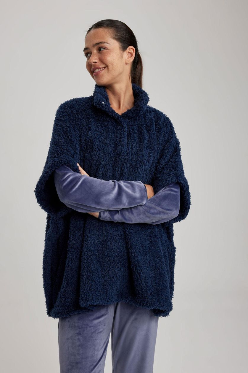 حريمي كحلي روب نوم اوفر سايز بياقة مدورة من Fall In Love