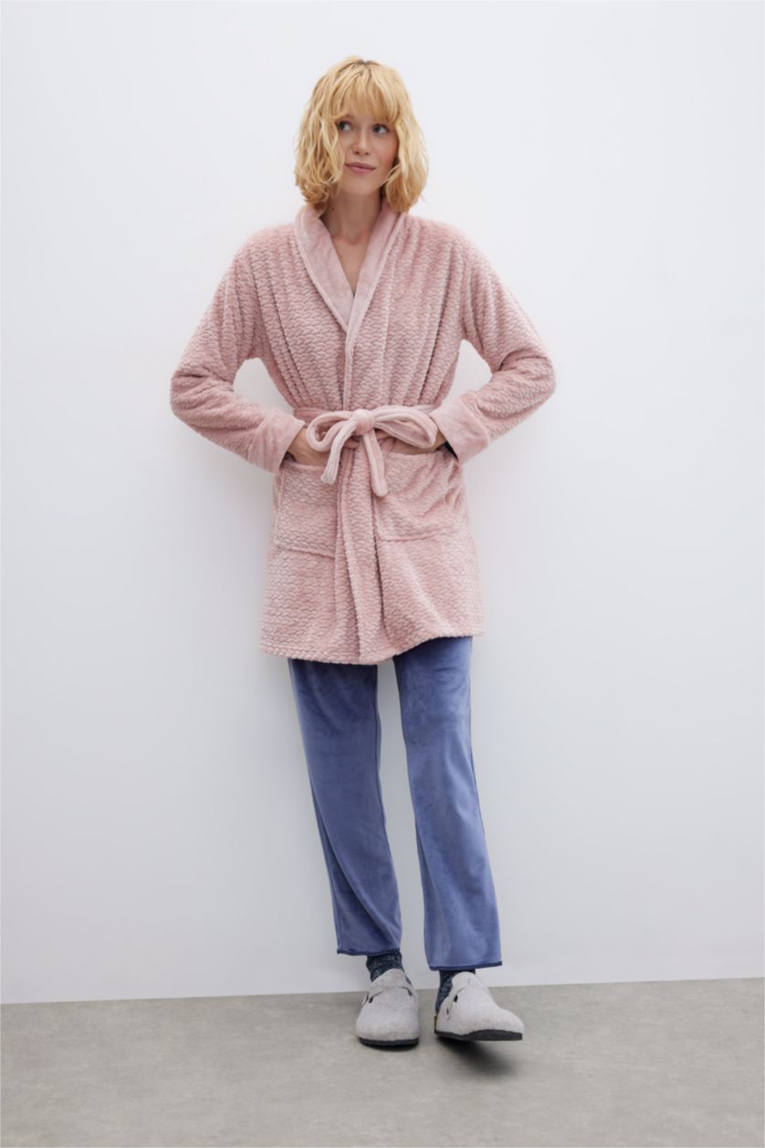 WOMAN Rose Fall in Love Regular Fit Welsoft Plush Long Robe