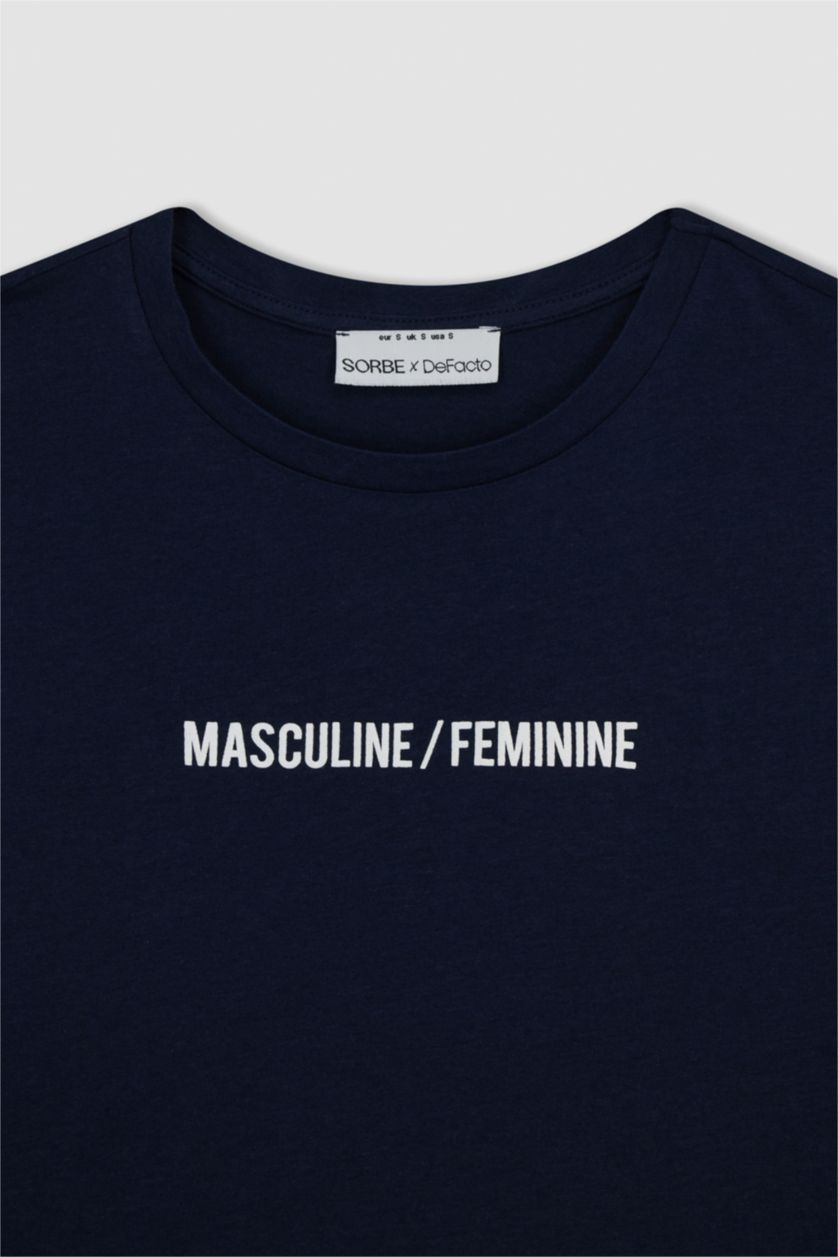 نساء كحلي Relax Fit modal Short Sleeve T-Shirt