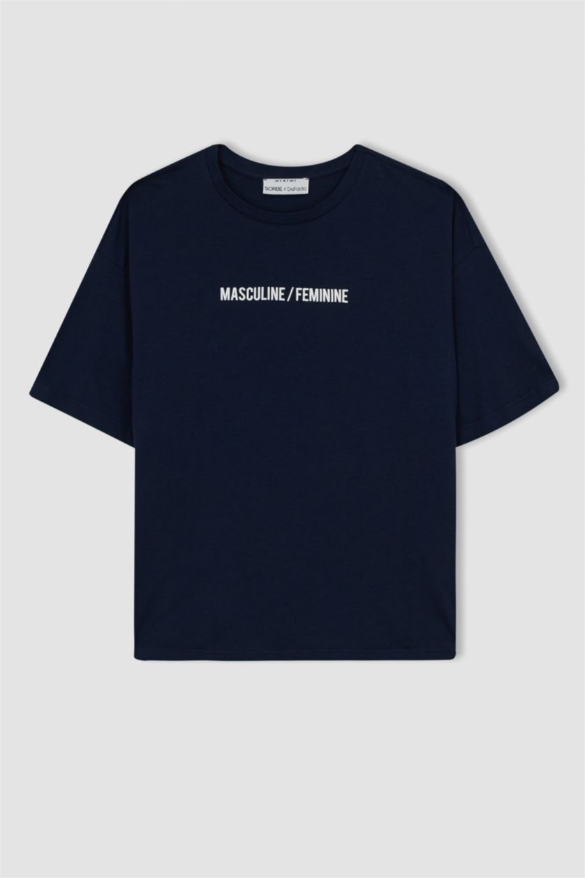 نساء كحلي Relax Fit modal Short Sleeve T-Shirt