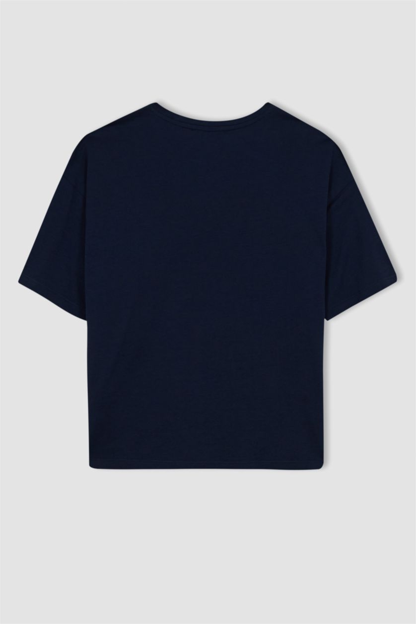 نساء كحلي Relax Fit modal Short Sleeve T-Shirt