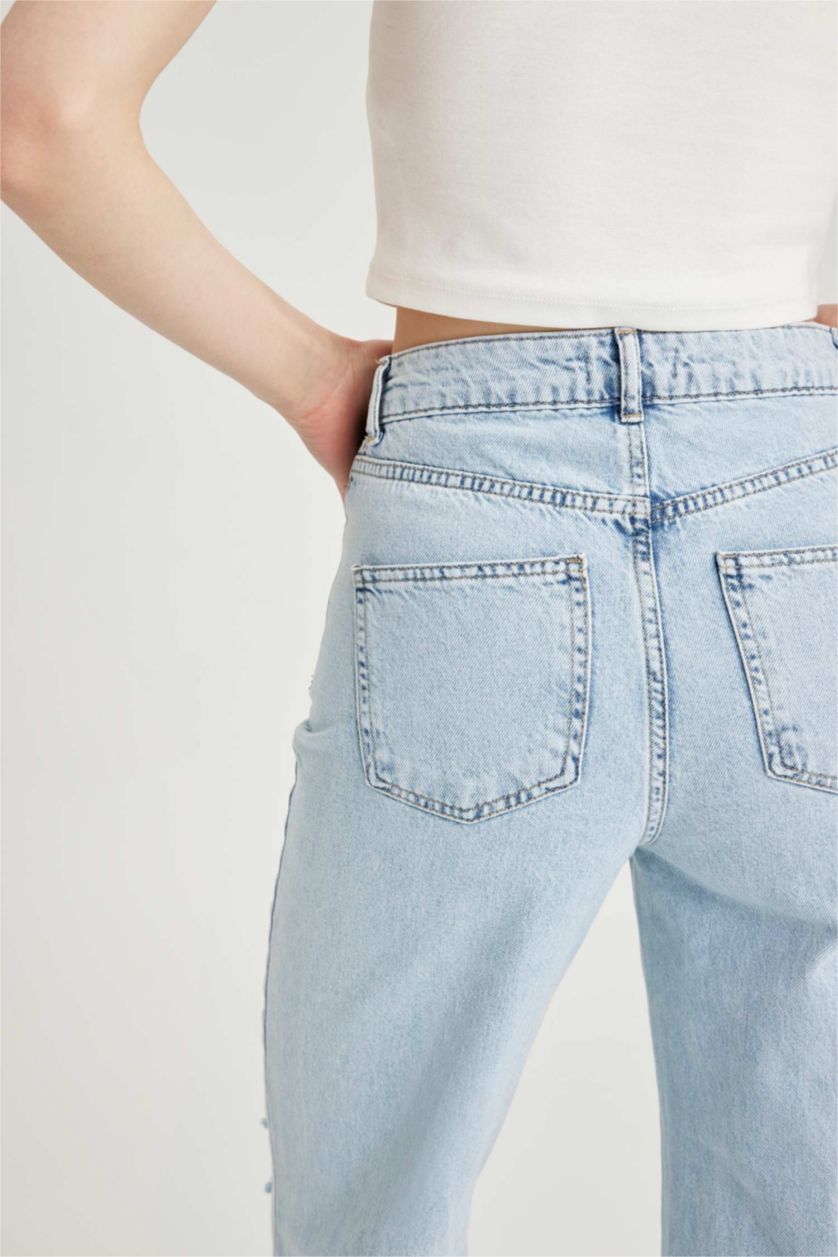 WOMAN Light Blue High Waist Trousers