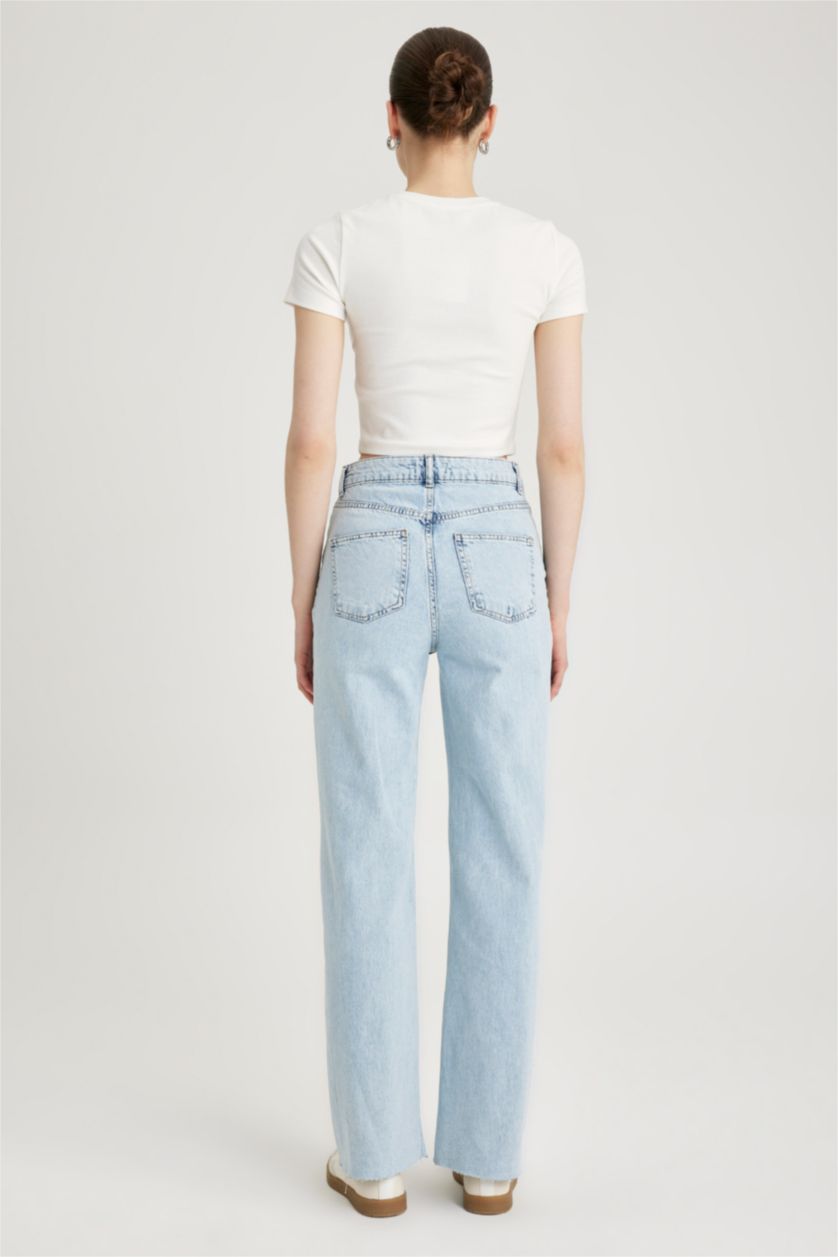 WOMAN Light Blue High Waist Trousers