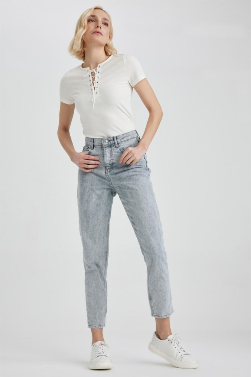 Женщины Серый Джинсы мом