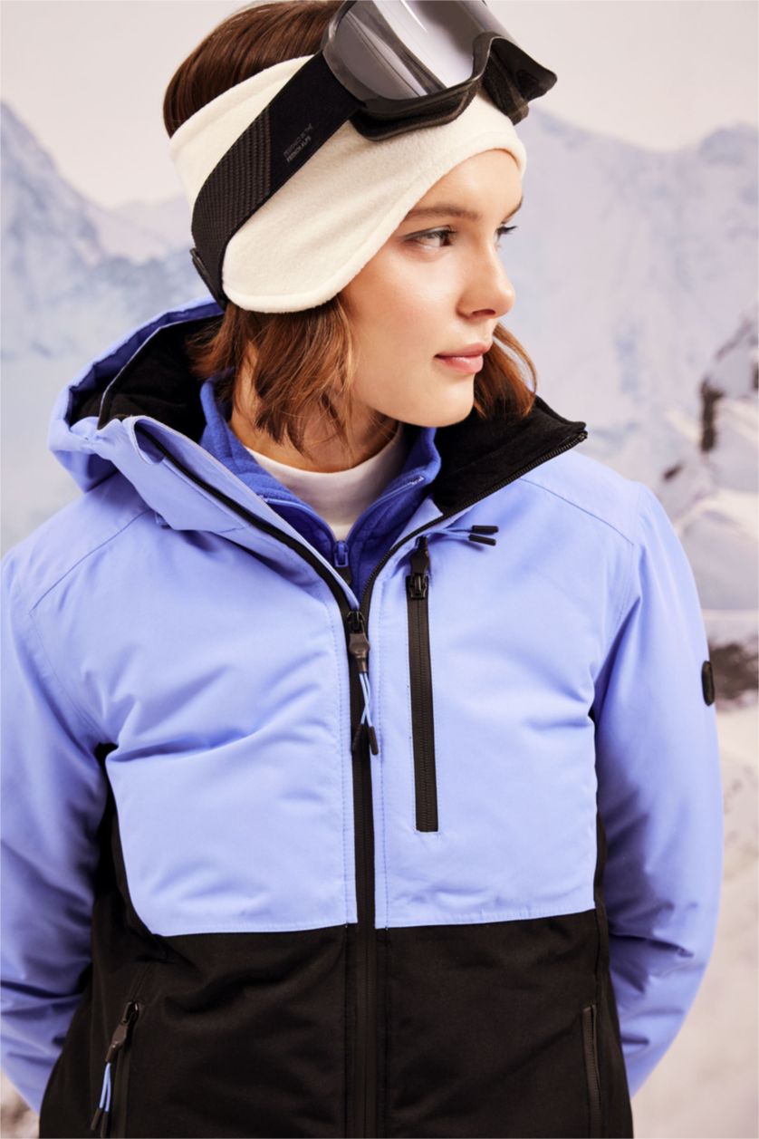 WOMAN Lilac DeFactoFit Water Repellent Regular Fit Fleece Lined Ski Jacket