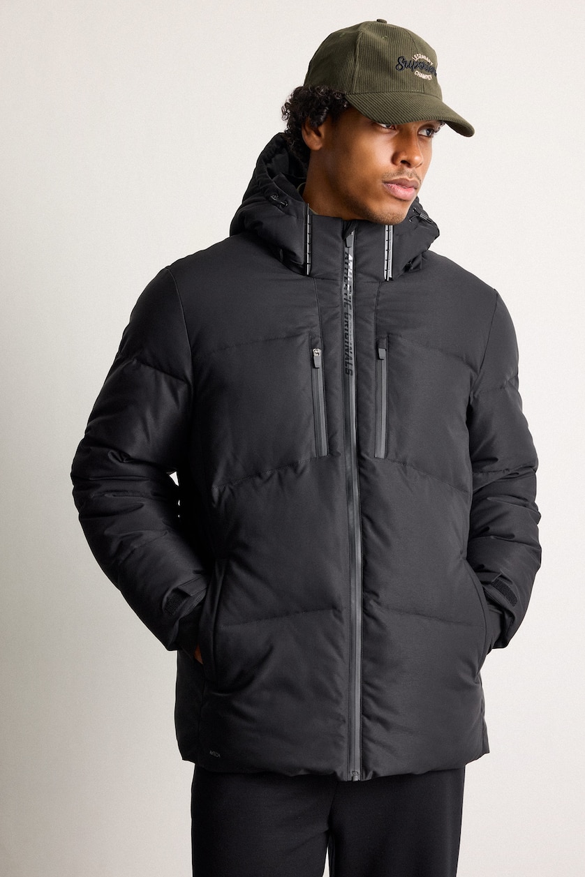 MAN Black Waterproof and Windproof Slim Fit Winter Jacket