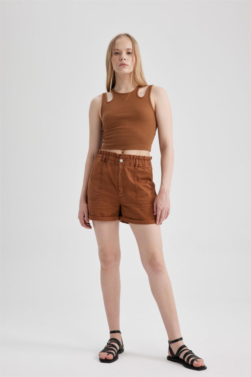 WOMAN Camel Regular Fit Gabardine