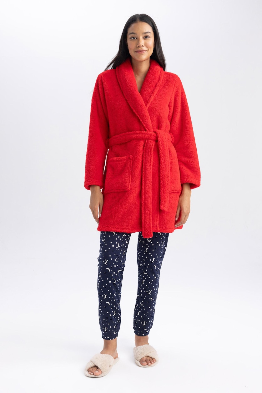 Red Robe Sweater Red WOMAN fleece Robe 2831011 | DeFacto