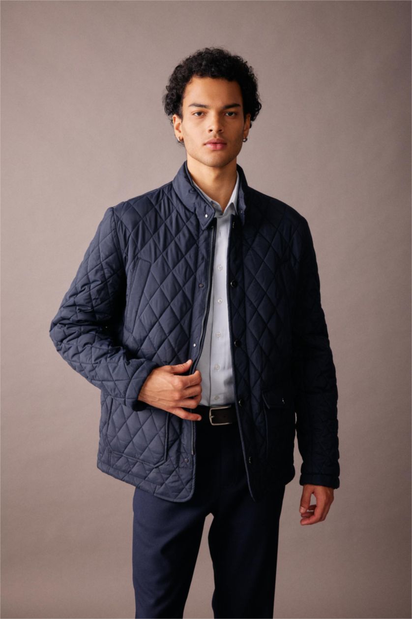 Чоловічий Синій Куртка приталеного крою для чоловіків