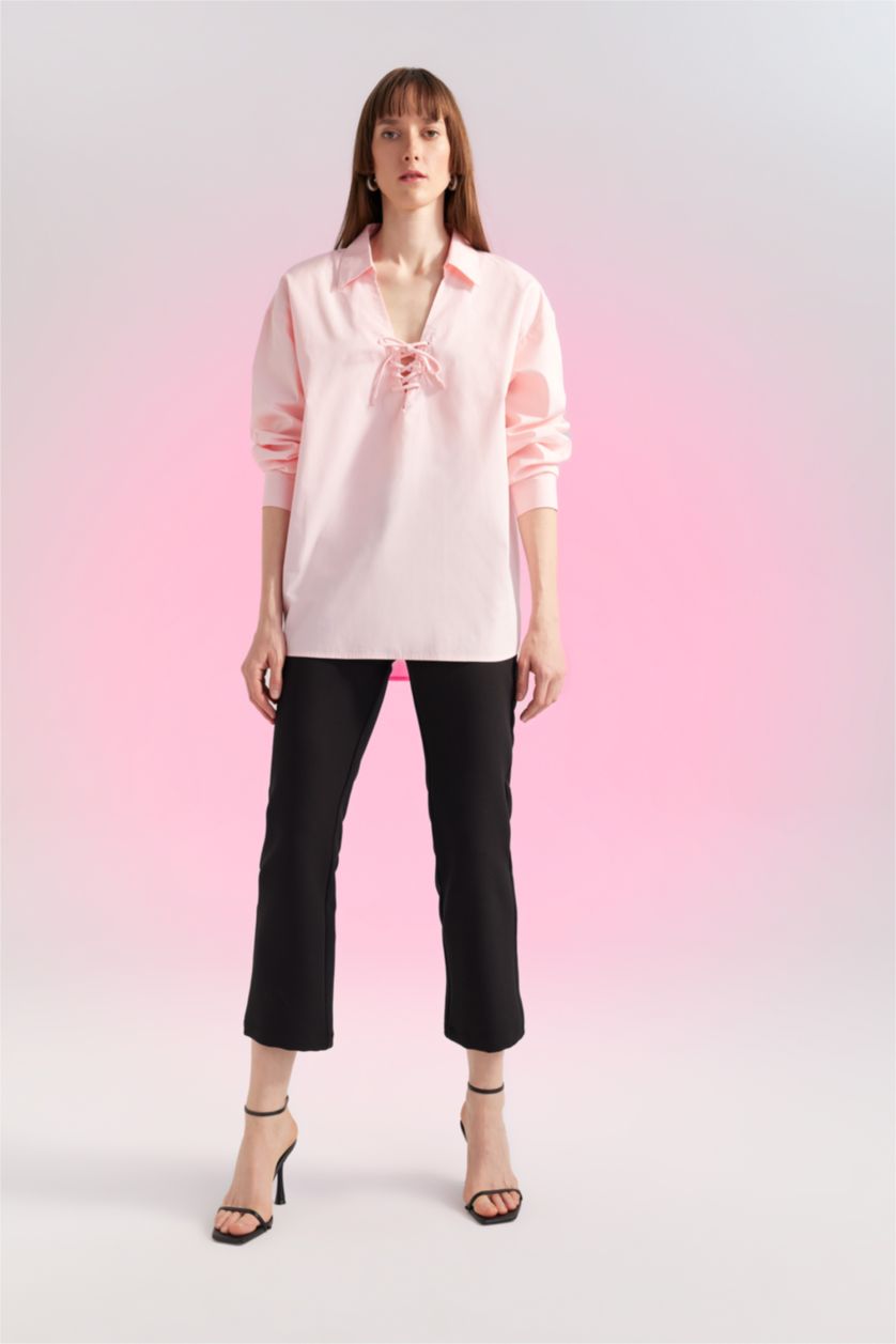 WOMAN Light Pink Oversize Fit Poplin