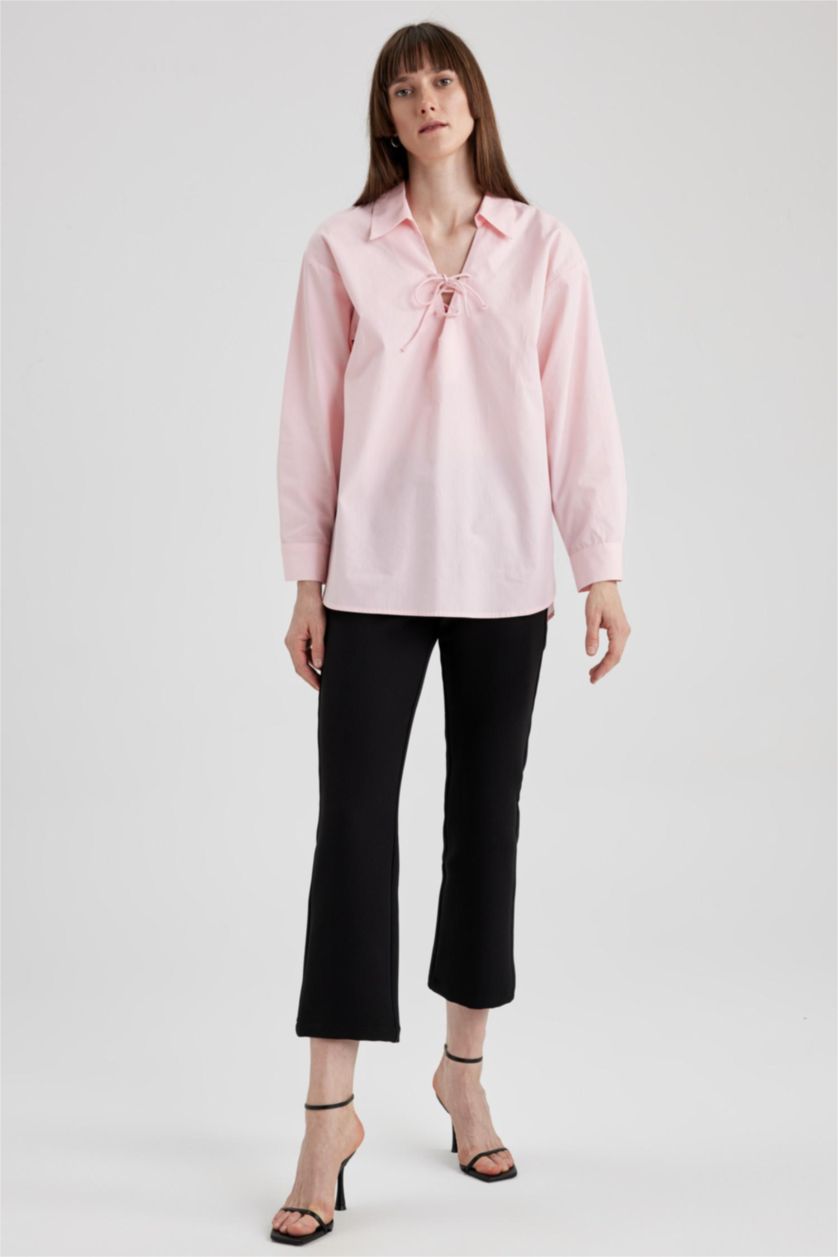 WOMAN Light Pink Oversize Fit Poplin