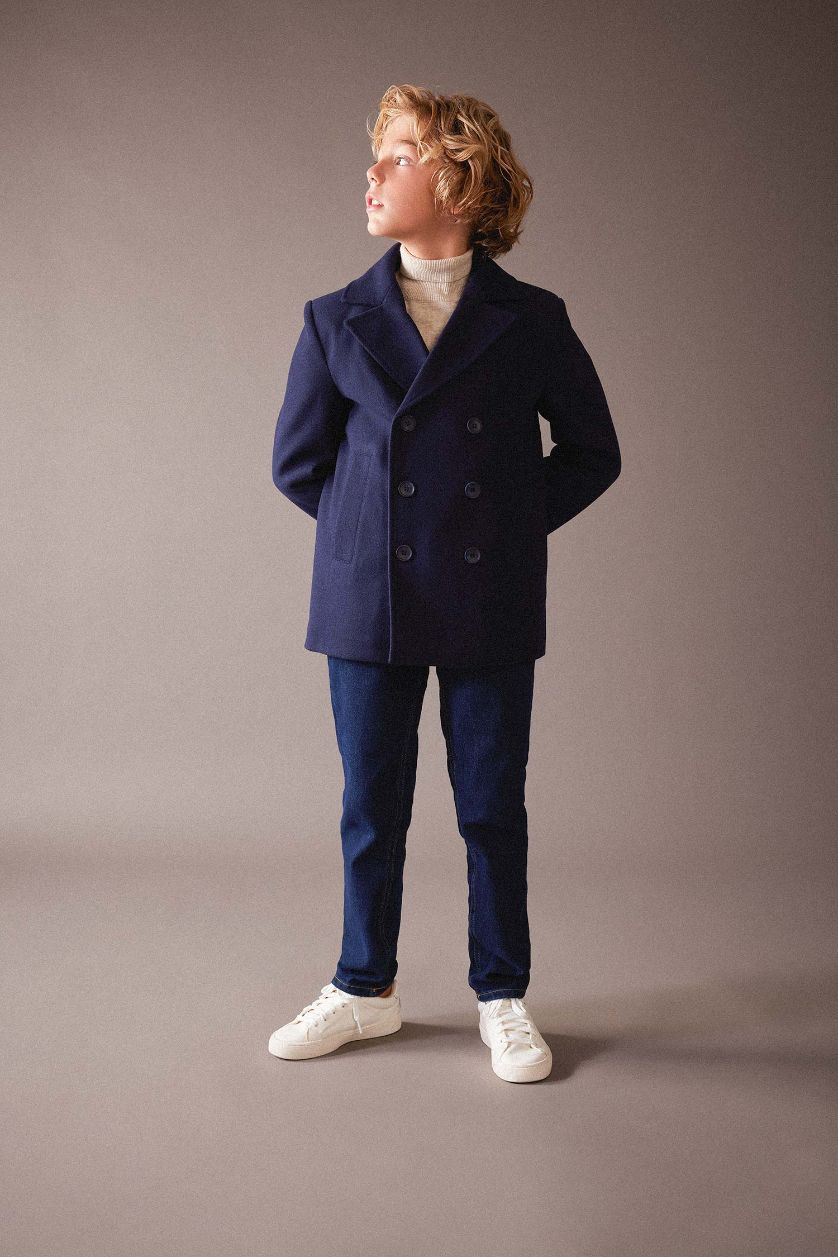 أولادي كحلي بالطو اولادي بأزرار