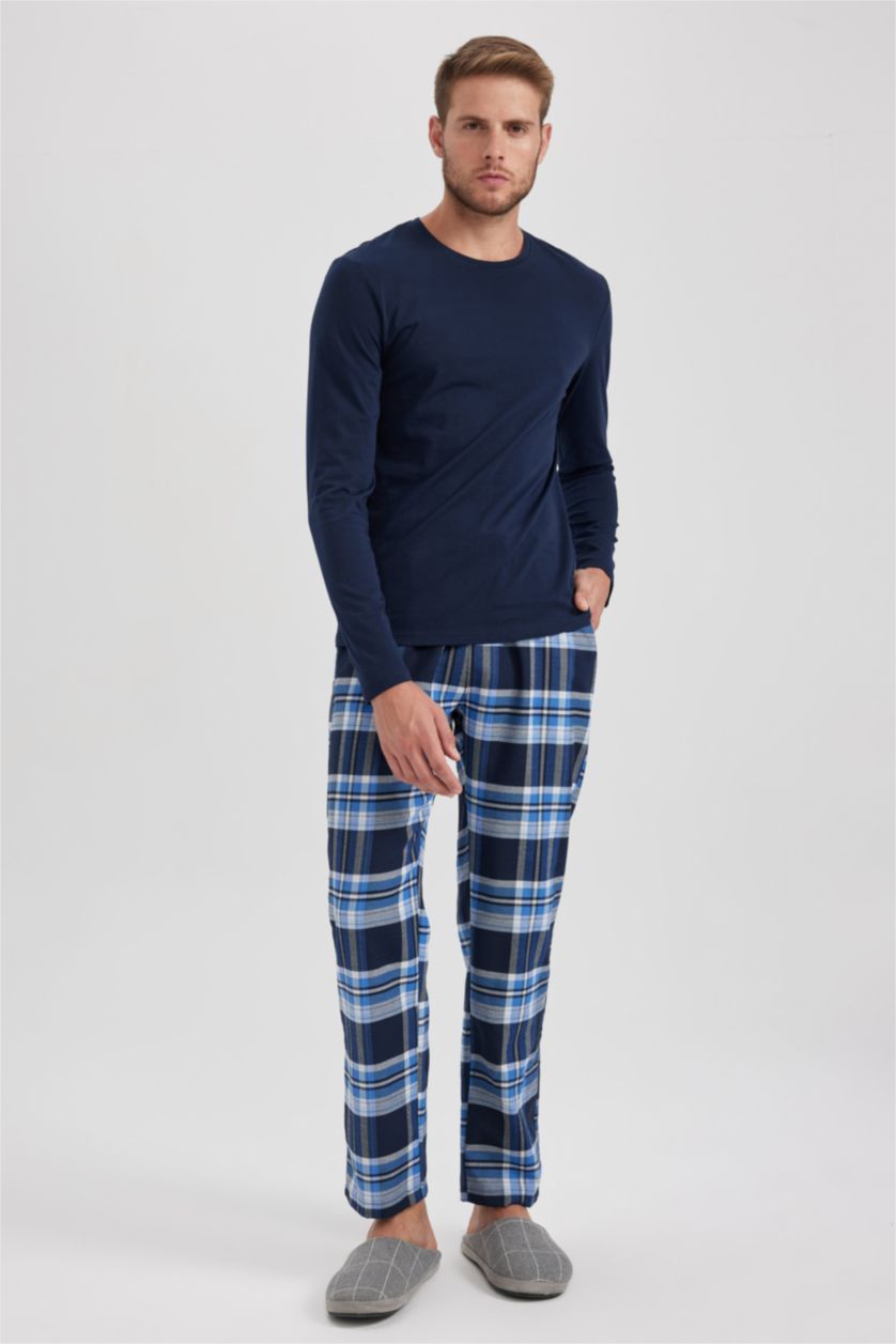 MAN NAVY Regular Fit With Pockets Flanel Bottom