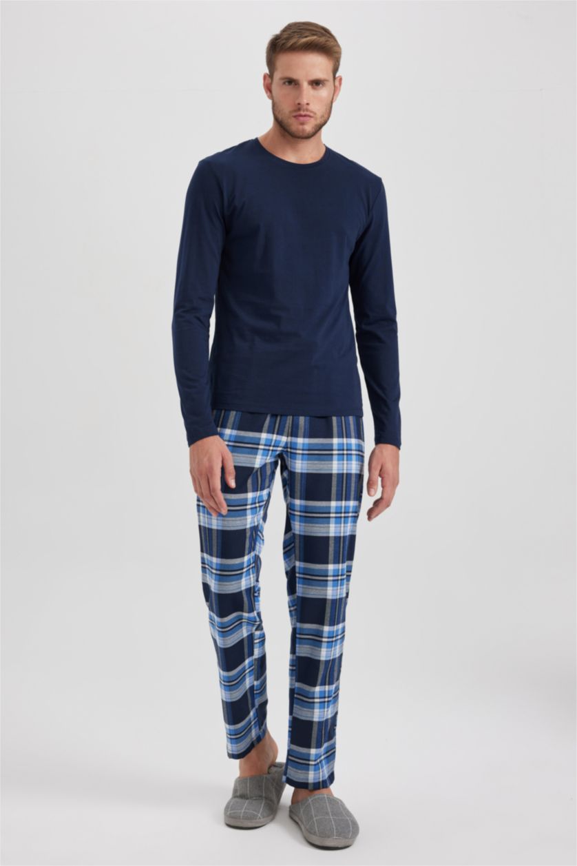MAN NAVY Regular Fit With Pockets Flanel Bottom