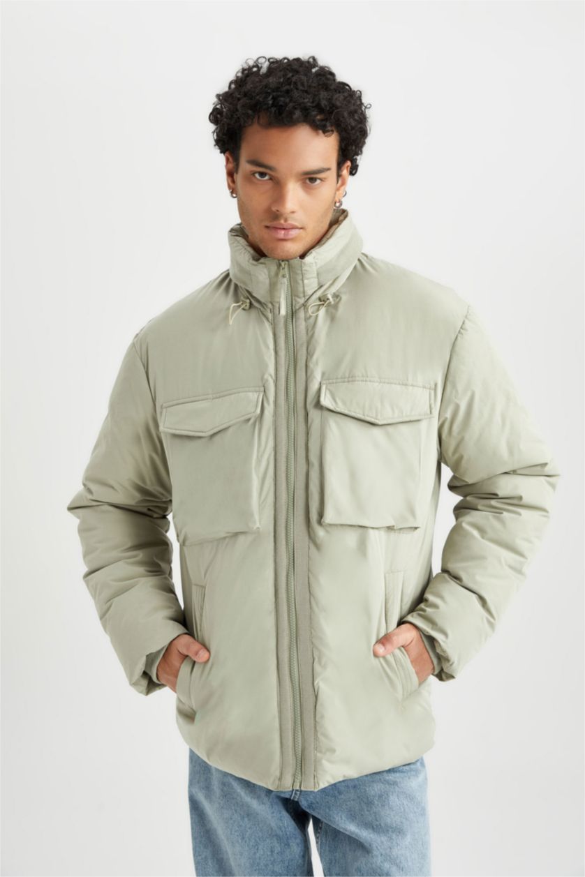 MAN Green Slim Fit Puffer Jacket