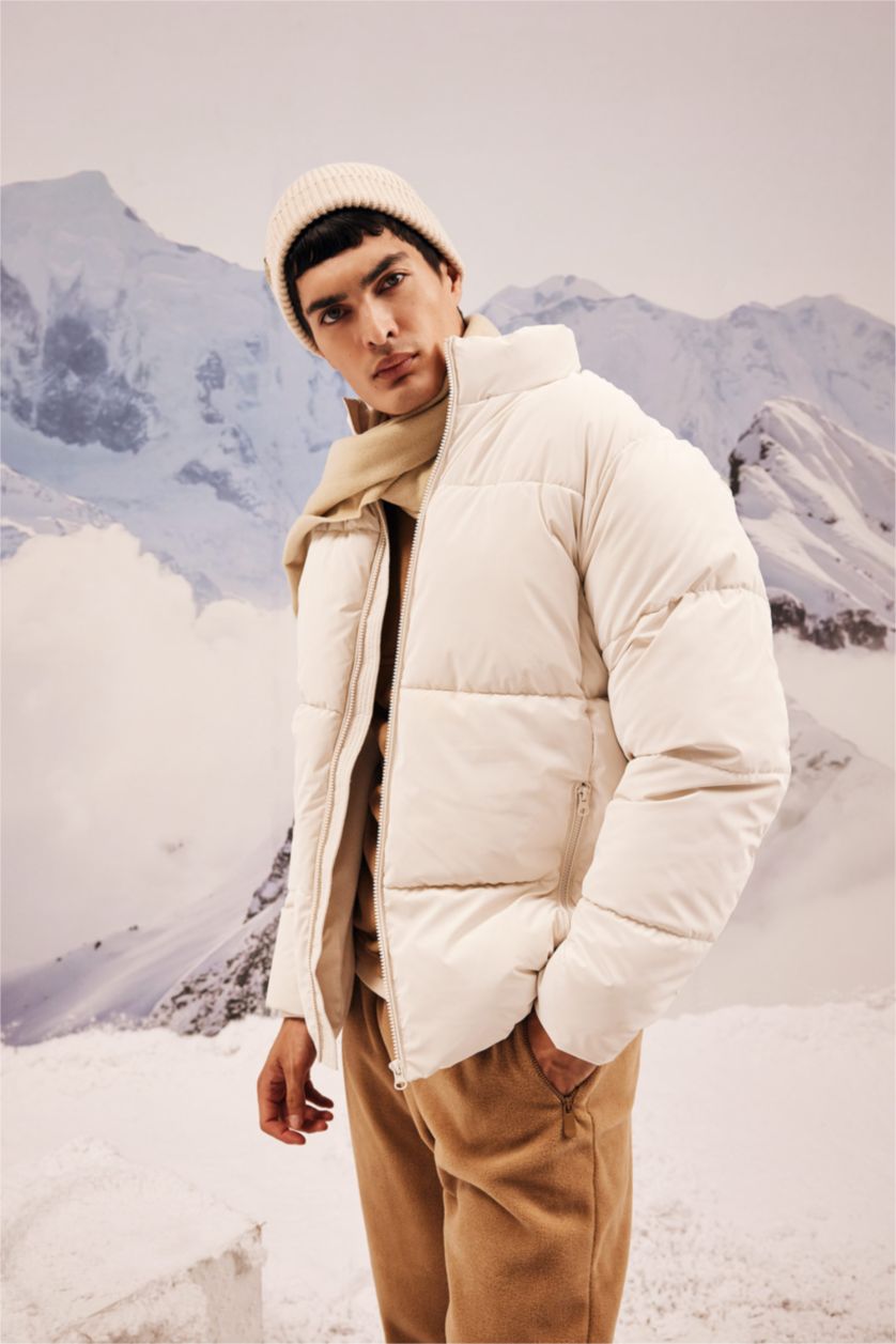 MAN Stone Water Repellent Zipper Puffer Jacket