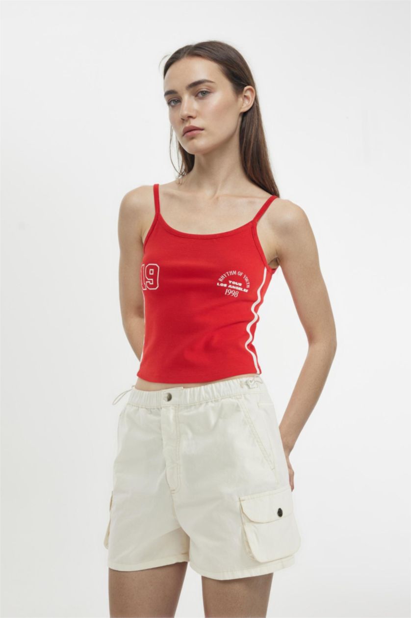 FEMME Écru Short Coupe Régulière Taille Normale