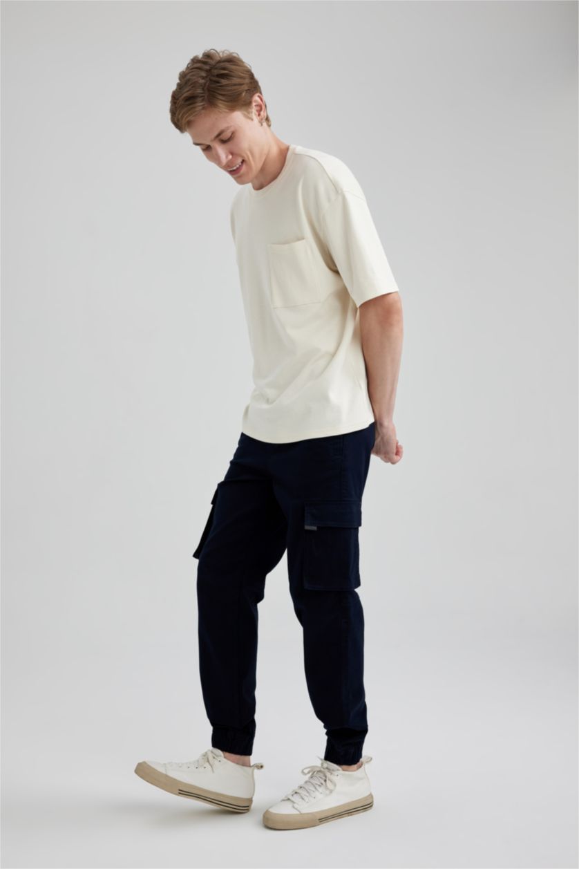 رجال كحلي بنطلون بقصة عادية كارجو