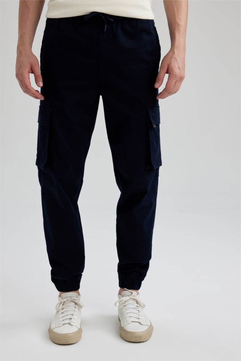 رجال كحلي بنطلون بقصة عادية كارجو