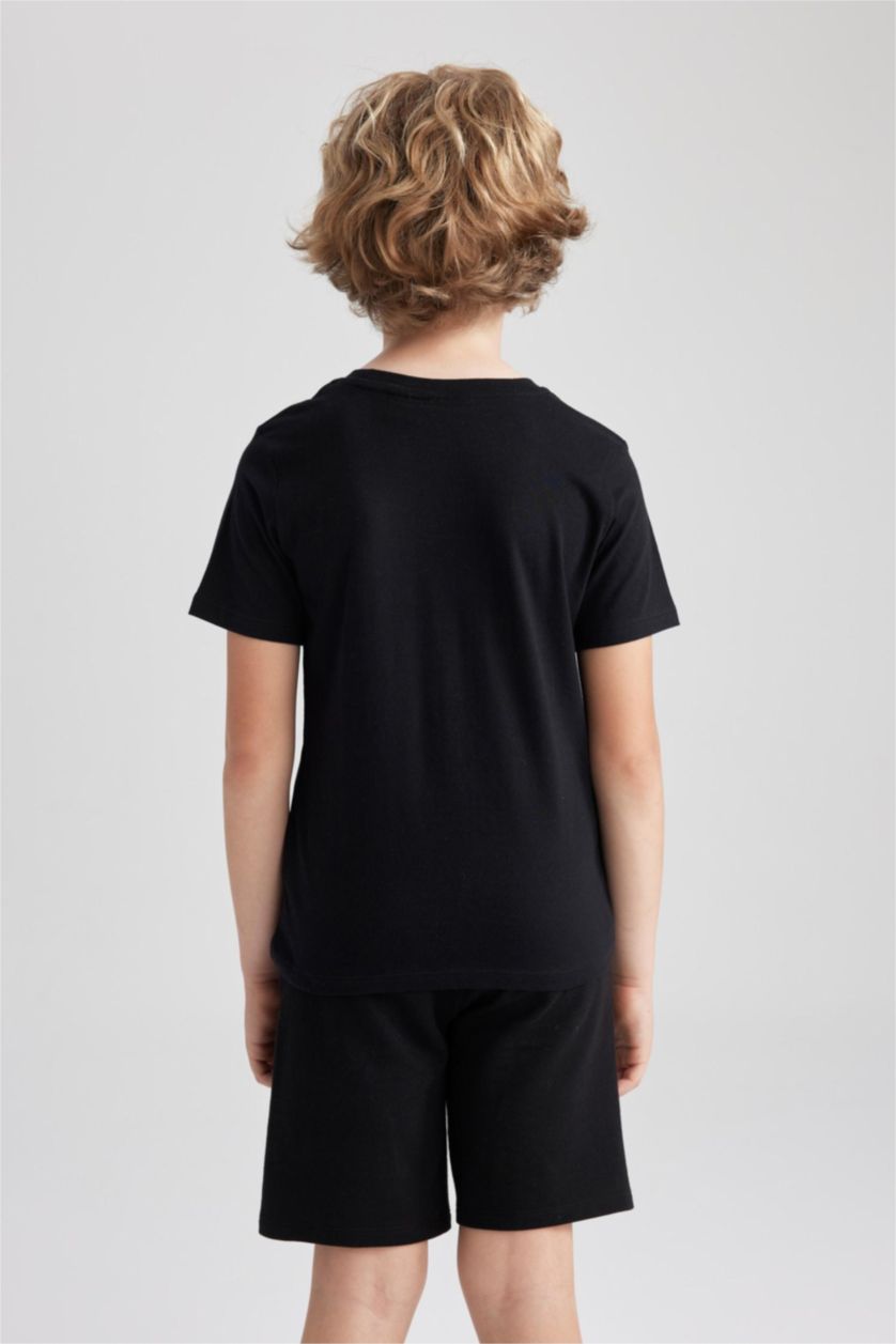 BOYS & TEENS Black Boy Stranger Things Licensed Regular Fit Crew Neck Short Sleeved T-Shirt