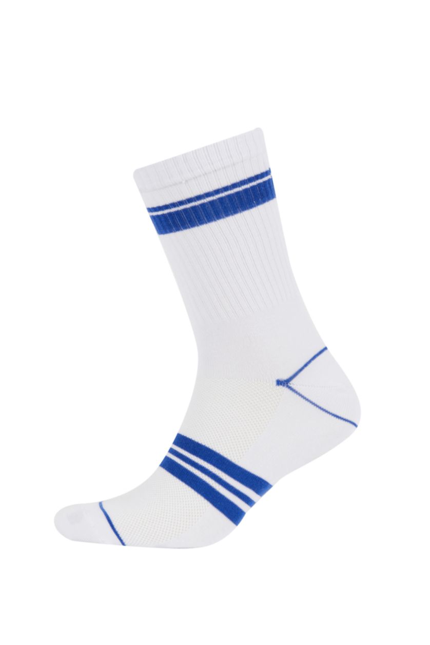 MAN White 3 piece Cotton Long Sporty Socks