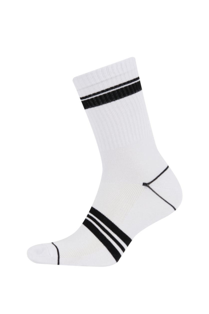 MAN White 3 piece Cotton Long Sporty Socks
