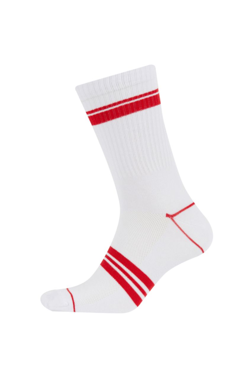 MAN White 3 piece Cotton Long Sporty Socks