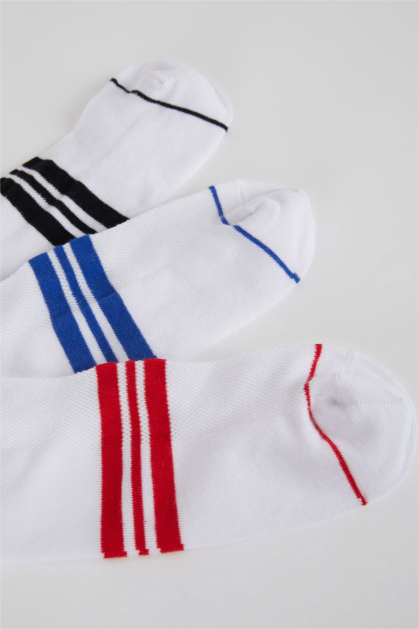MAN White 3 piece Cotton Long Sporty Socks