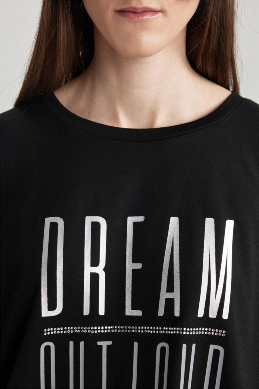 WOMAN Black Relax Fit Short Sleeve T-Shirt