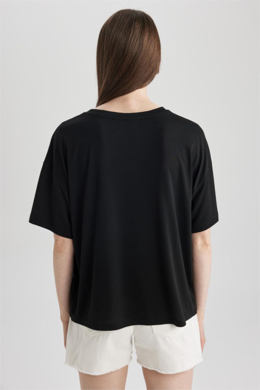 WOMAN Black Relax Fit Short Sleeve T-Shirt