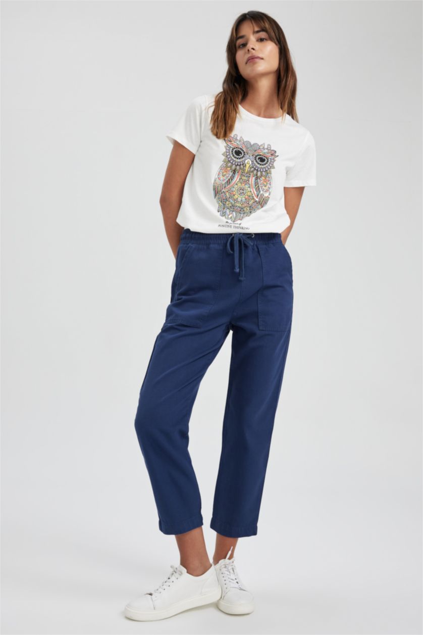 WOMAN Ecru Regular Fit Short Sleeve T-Shirt