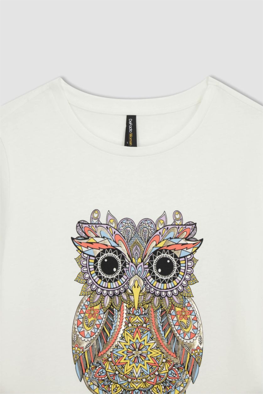 WOMAN Ecru Regular Fit Short Sleeve T-Shirt