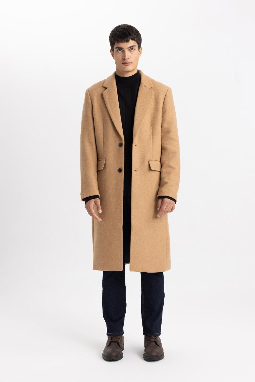 رجالي كامل بالطو جوخ سليم فيت مبطن