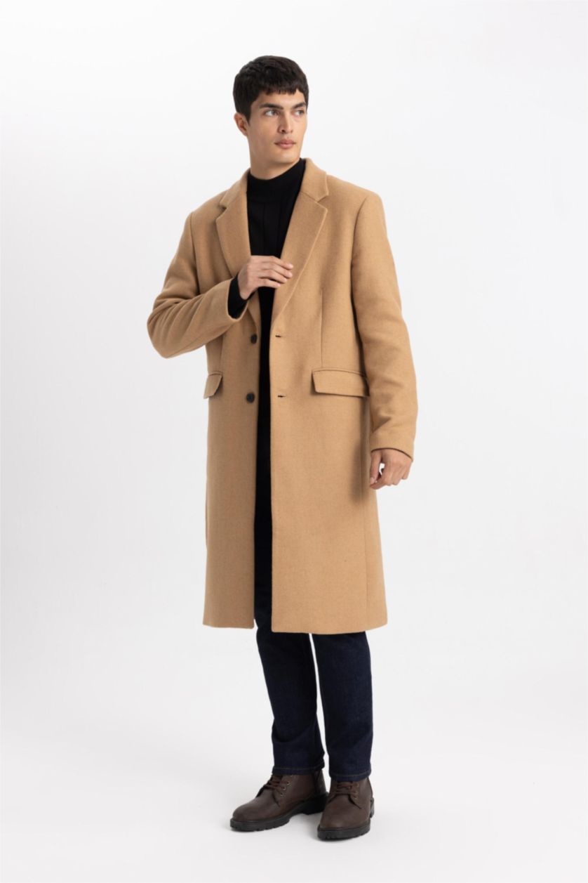 رجالي كامل بالطو جوخ سليم فيت مبطن