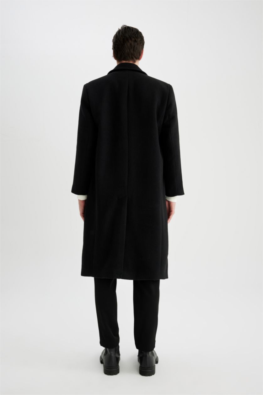 MAN Black Regular Fit Lined Cachet Coat