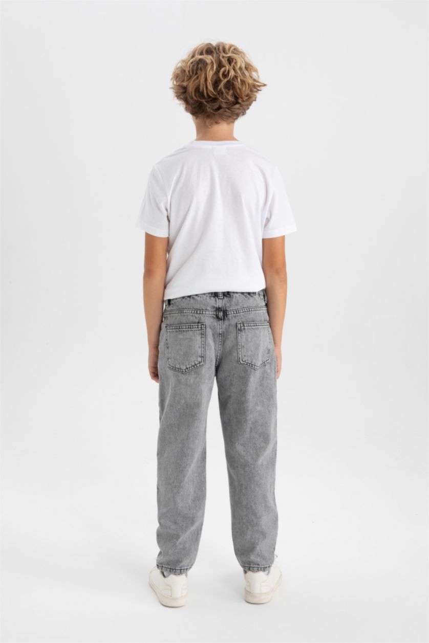 أولادي رمادي فاتح بنطلون اولادي بالون فيت جينز ممزق