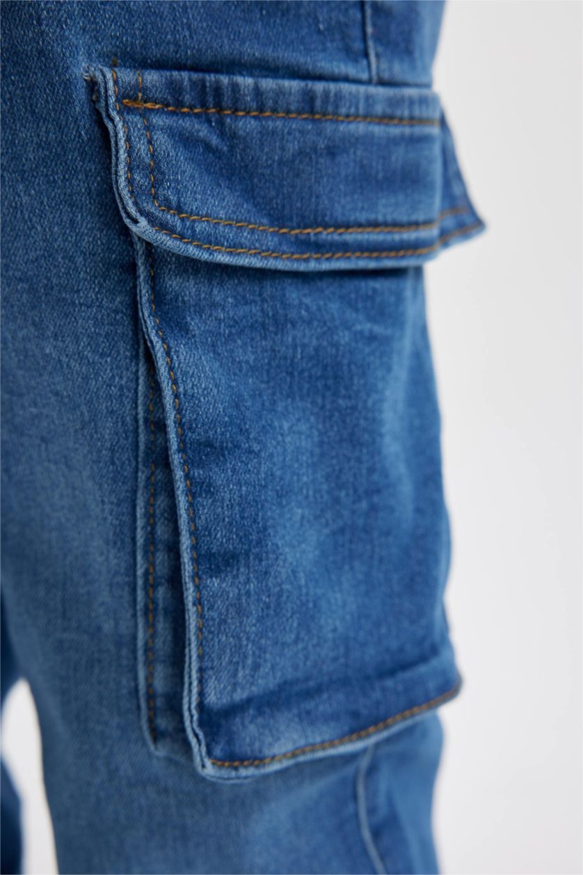 GARÇONS Bleu Pantalon Cargo Jean à Jambe Élastiquée Pour Garçon