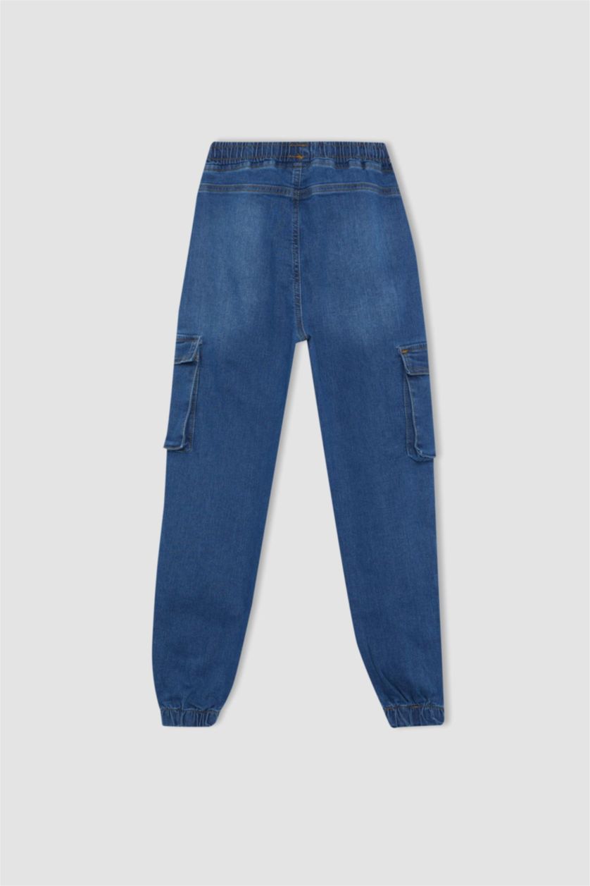 GARÇONS Bleu Pantalon Cargo Jean à Jambe Élastiquée Pour Garçon