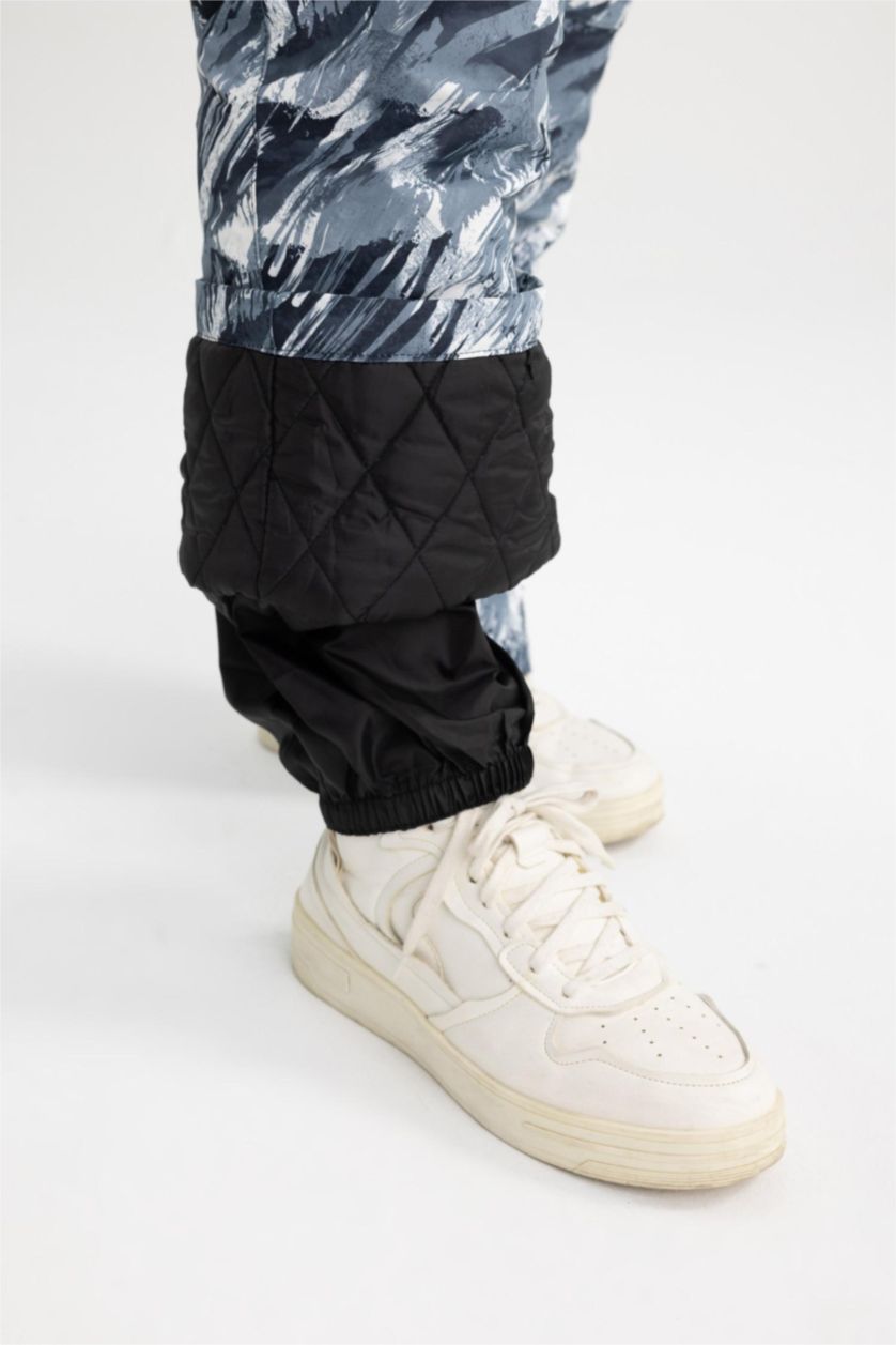 Erkek Siyah Standart Fit Kayak Kıyafeti Sporcu Jogger Alt