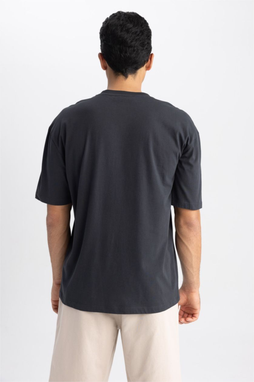 HOMME Anthracite T shirt Coupe Oversize NBA Imprimé Col rond Brooklyn Nets