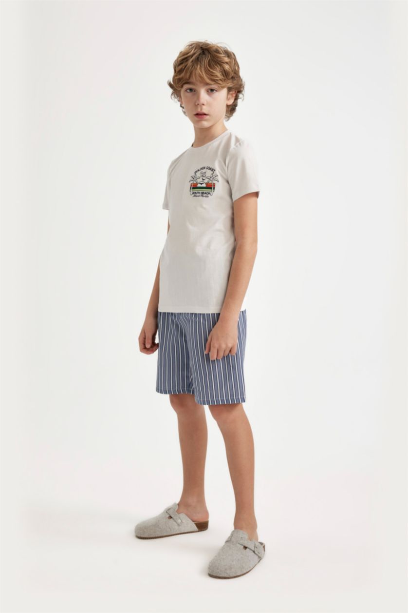 GARÇONS Blanc Ensemble Pyjama Short et T-Shirt à Manches Courtes imprimé pour Garçon