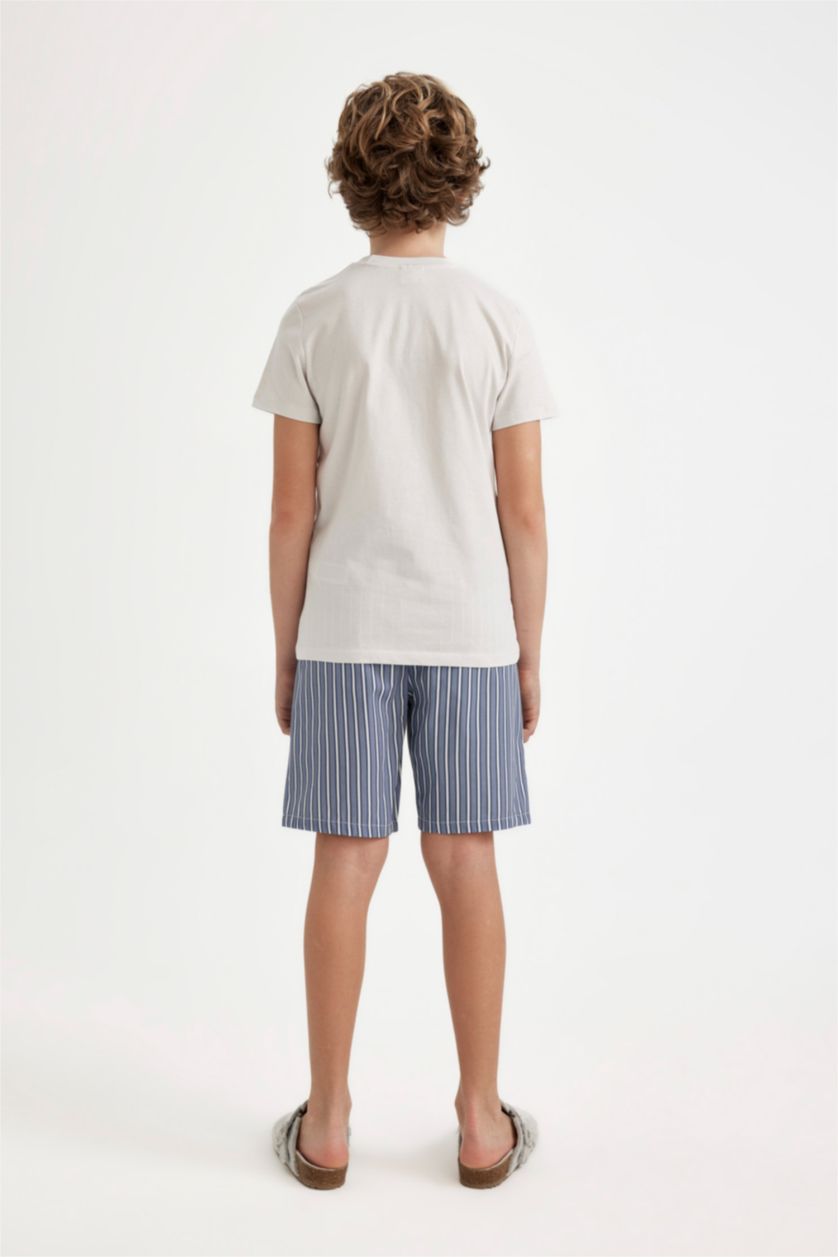 GARÇONS Blanc Ensemble Pyjama Short et T-Shirt à Manches Courtes imprimé pour Garçon