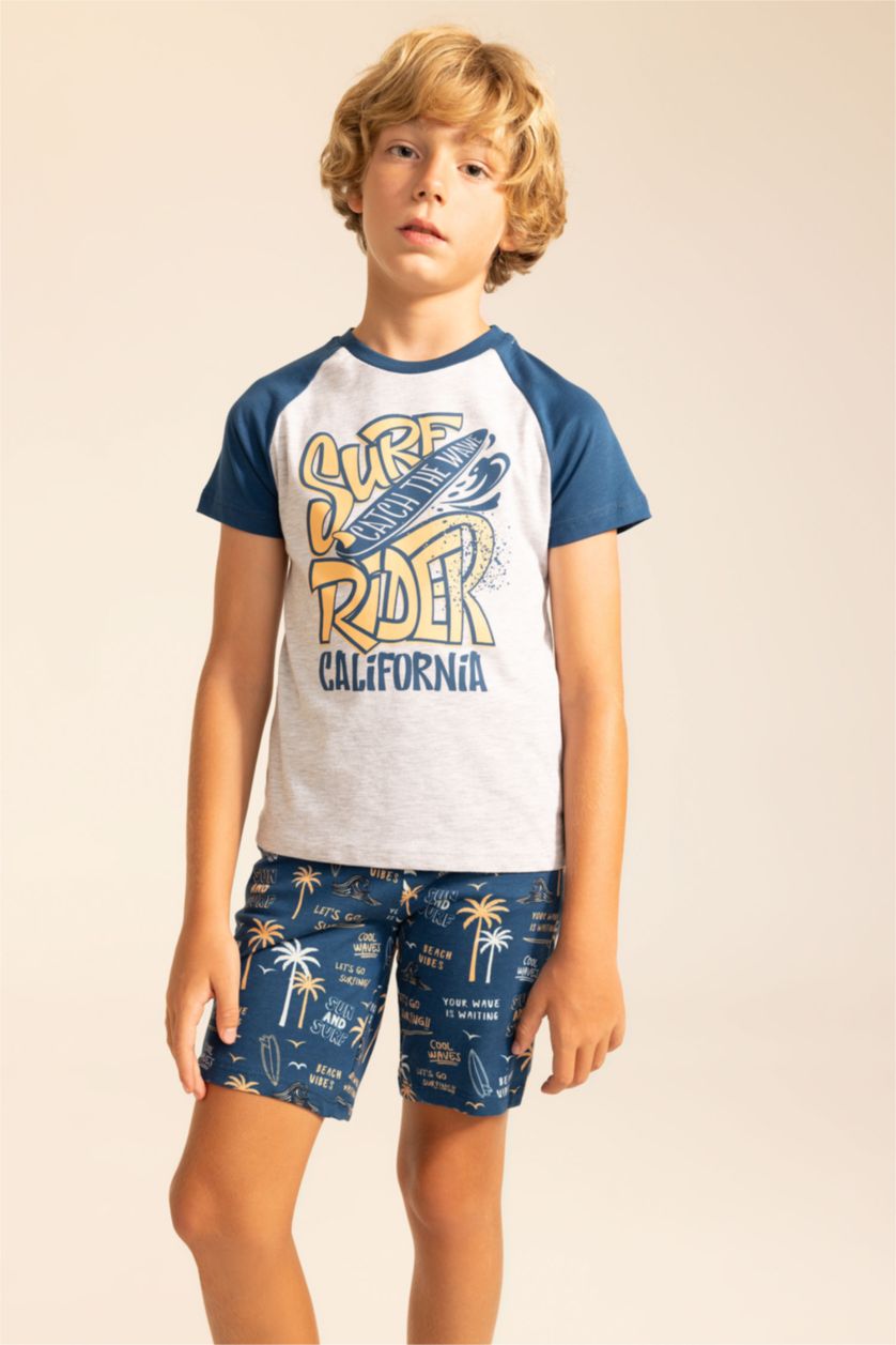 Мальчики и подростки Индиго Пижама с принтом для мальчиков